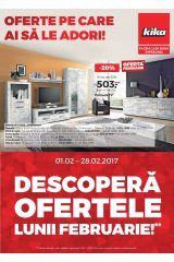 Catalog Kika mobilier 1 - 28 februarie 2017 'Oferte pe care ai sa le adori!'