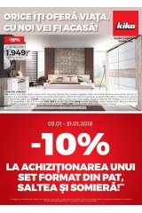 Catalog Kika mobilier si decoratiuni 3 - 31 ianuarie 2018 'Orice iti ofera viata, cu noi vei fi acasa!'