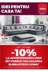 Catalog kika mobilier 1-31 iulie 2018 "Idei pentru casa ta"