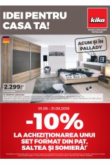 Catalog kika mobilier 1-31 august 2018 "Idei pentru casa ta"