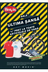 Catalog Hervis sport 26 iulie - 5 august: "Ultima sansa: jumatate de pret la toate produsele"