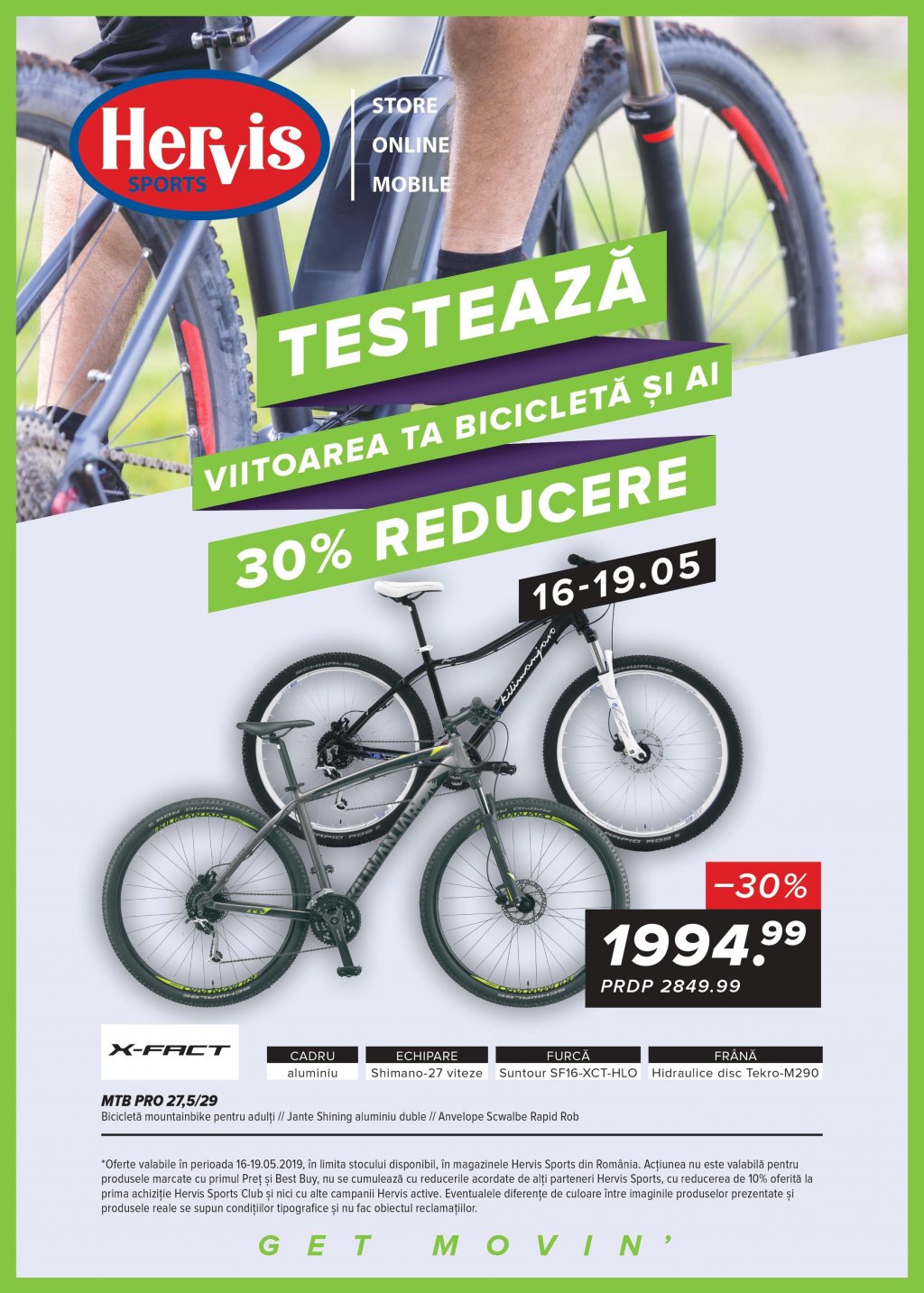 carry out Pronoun Spoil Catalog Hervis Sports 13-19 mai 2019 "Testeaza viitoarea ta bicicleta si ai  30%