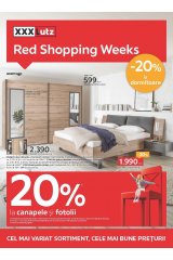 Catalog XXXLutz - Red Shopping weeks, -20% reducere la dormitoare, -20% reducere la canapele și fotolii